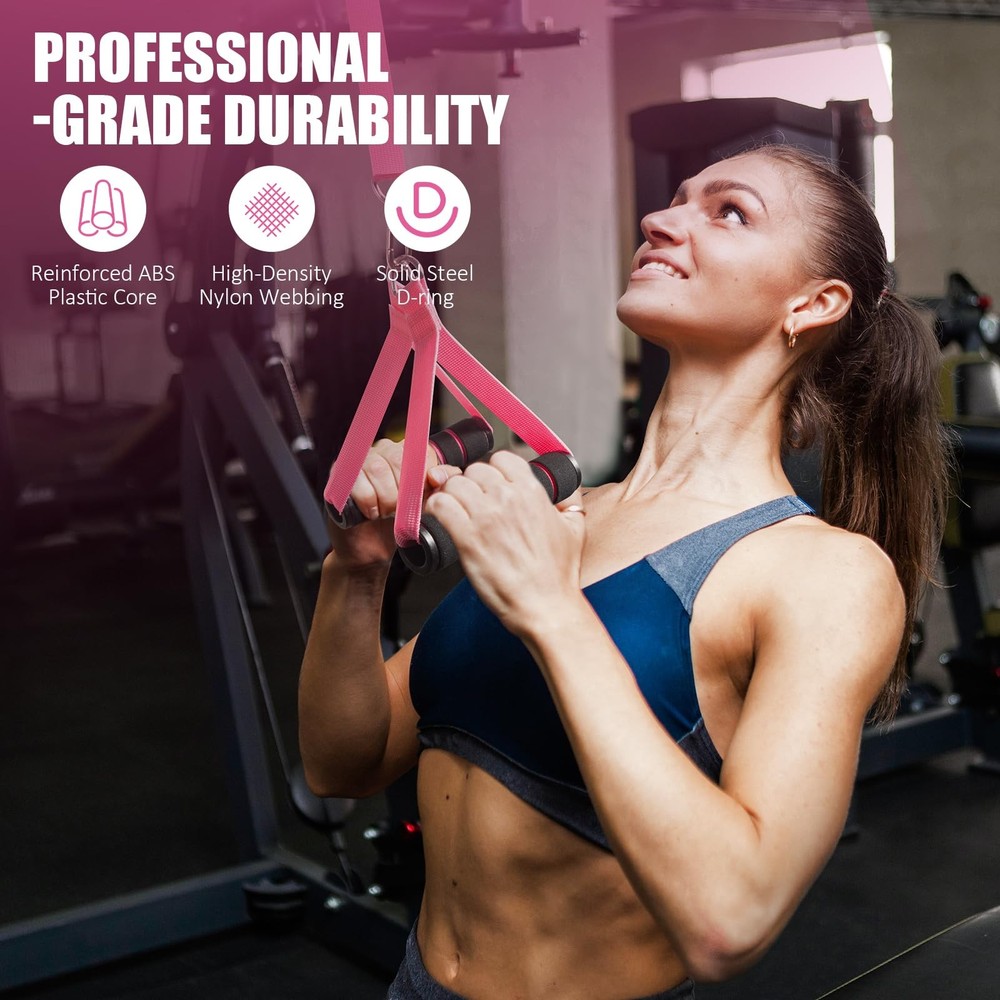 2 Pack Upgraded Exercise Handles, Gym Handle Equipment for Cable Machine Atta...