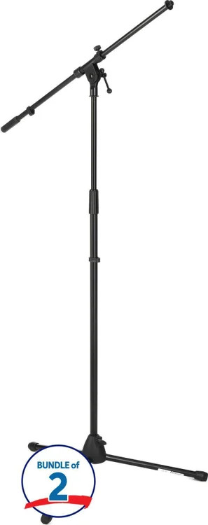 Rok-It Tripod Boom Microphone Stand (2 Pack) - Black