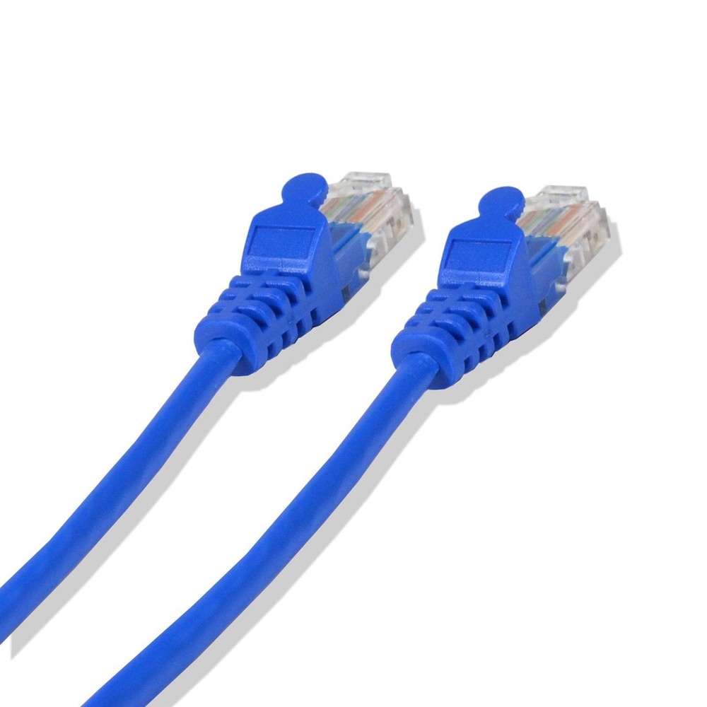 15ft Cat6 Cable Ethernet Lan Network RJ45 Patch Cord Internet Blue (50 Pack)