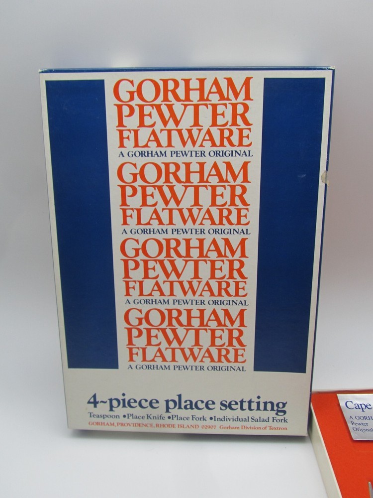 Gorham Pewter Cape Ann 4 Pc Place Setting in Original Box