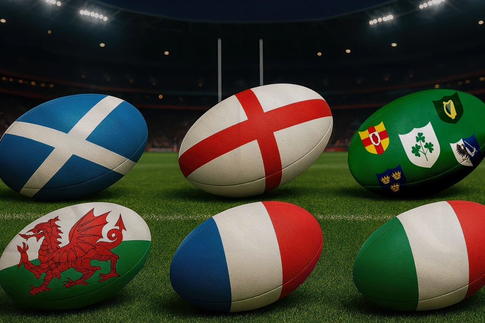 Rugby 6 Six Nations Polyester 5'x3' Flag