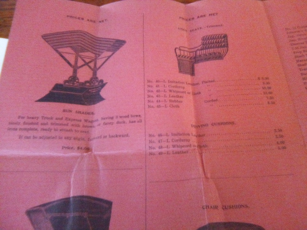 Baltimore Buggy Top Co. Sales brochure, circa 1909