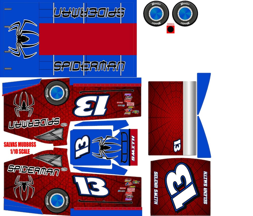 SALVAS MUDBOSS TRAXXAS SLASH SPIDERMAN THEME WRAP KIT