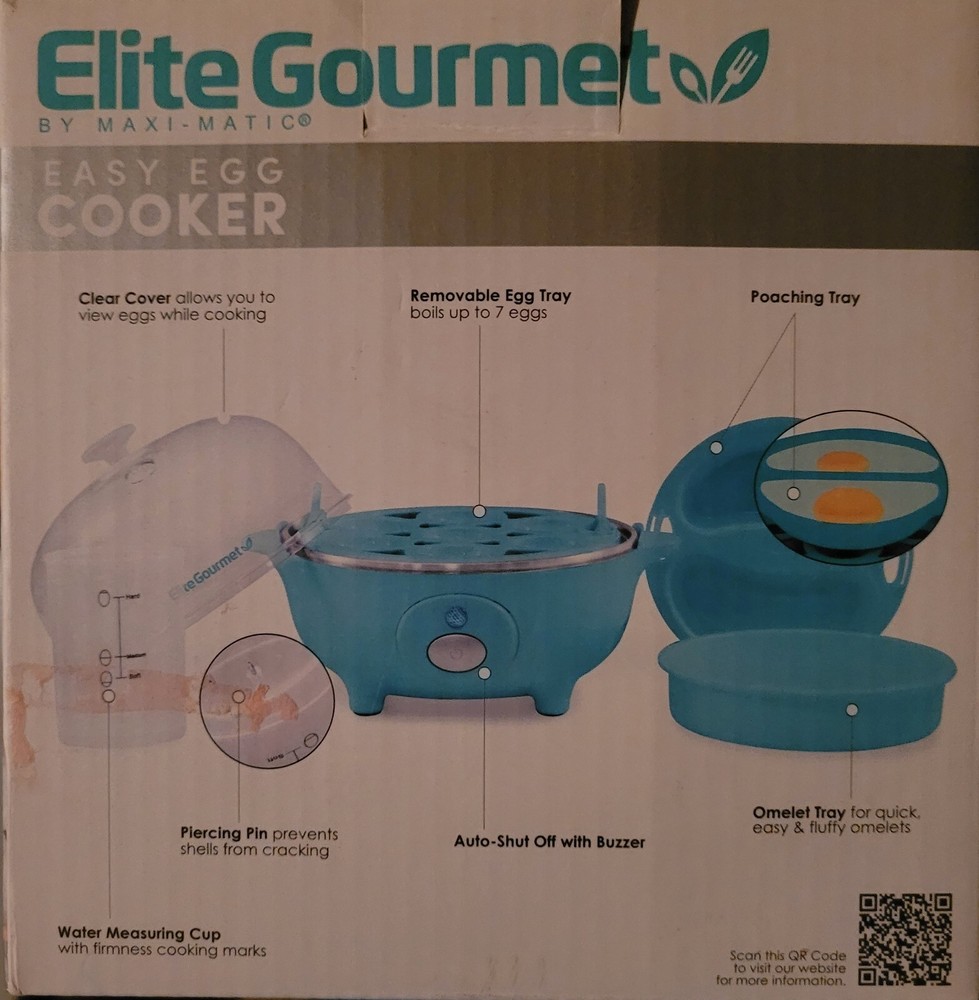 Elite Cuisine EGC-007T Automatic Egg Cooker 7 Egg Capacity New