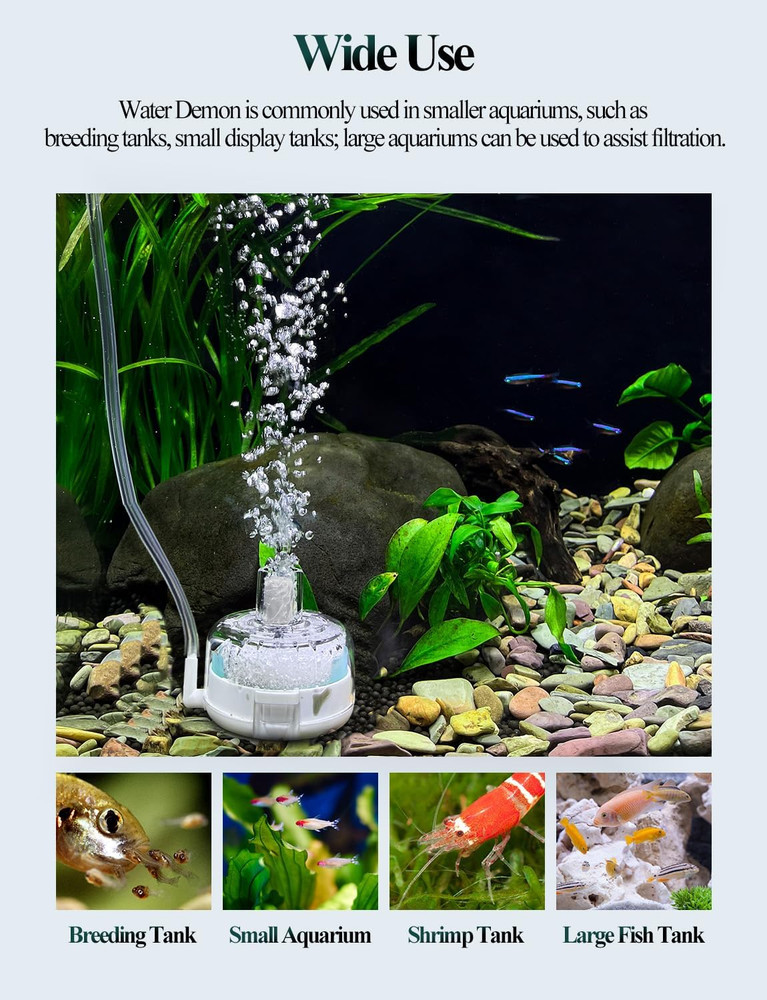 Mini Aquarium Sponge Filter, Small Fish Tank Filter Submersible Fish Filter B...