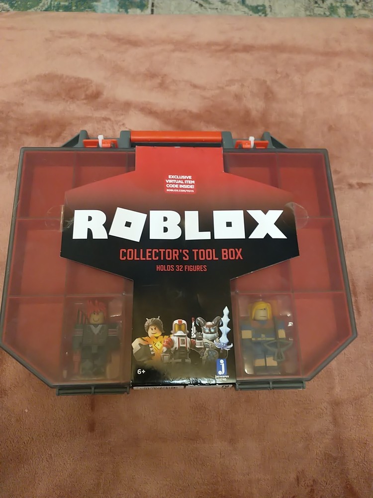 Roblox Collector's Tool Box Carry Case Holds 32 Figures Virtual Item Code Lazer