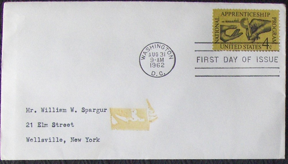 US FDC SC #1201 4¢ stamp APPRENCESHIP 1962.