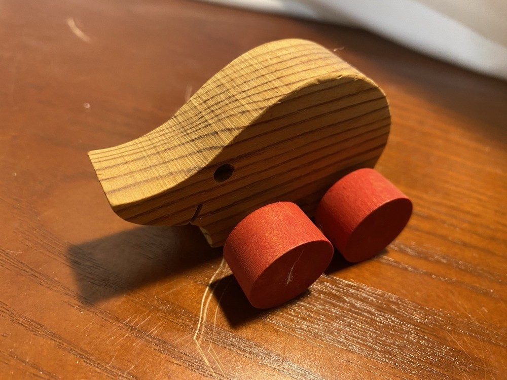 Vintage Wooden Mouse Pull/Push Toy