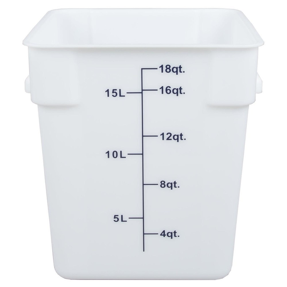 Thunder Group PLSFT018PP 18 Qt White Polyethylene Square Food Storage Container
