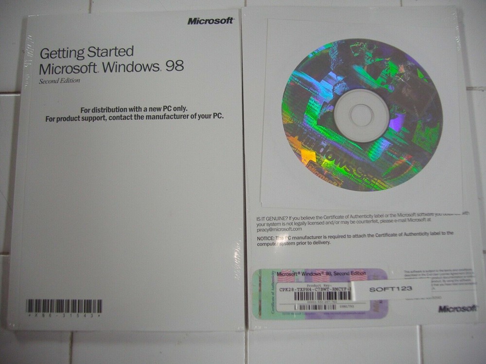 MICROSOFT WINDOWS 98 SE SECOND EDITION FULL ENGLISH VERSION MS WIN 98SE =NEW=