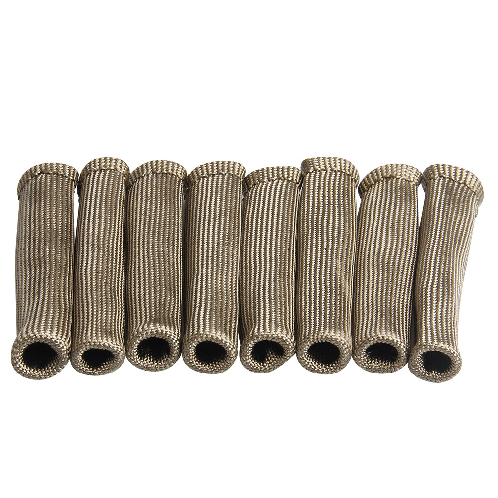 8X 2500 Titanium Spark Plug Wire SLEEVE SBC BBC 350 BOOTS HEAT SHIELD PROTECTOR