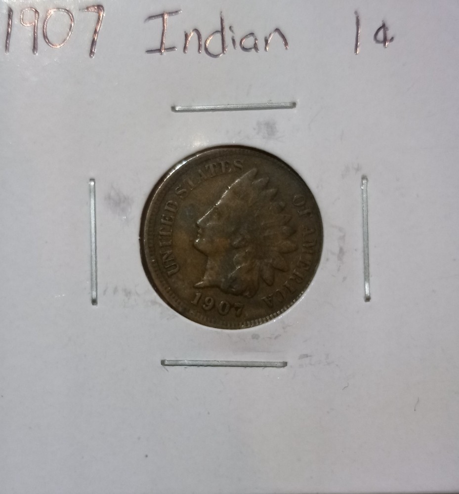 1907 Indian Head Cent Penny (Fine Details)