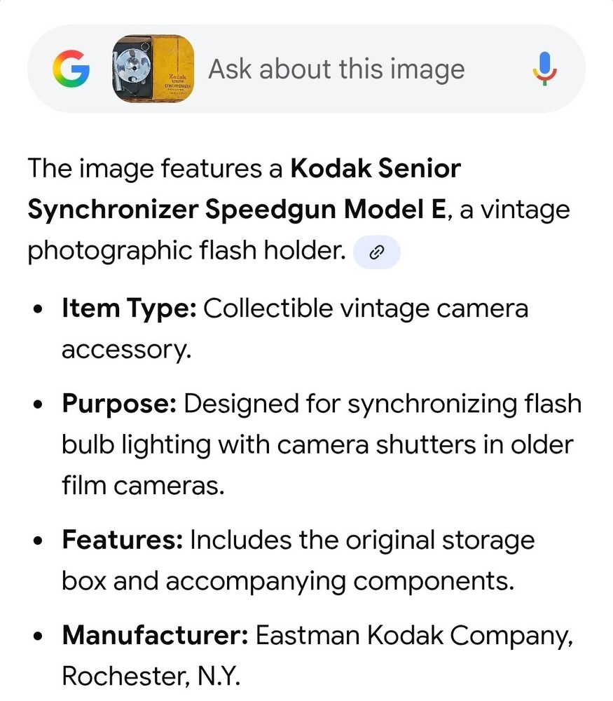 Kodak Senior Synchronizer Speedgun Model E