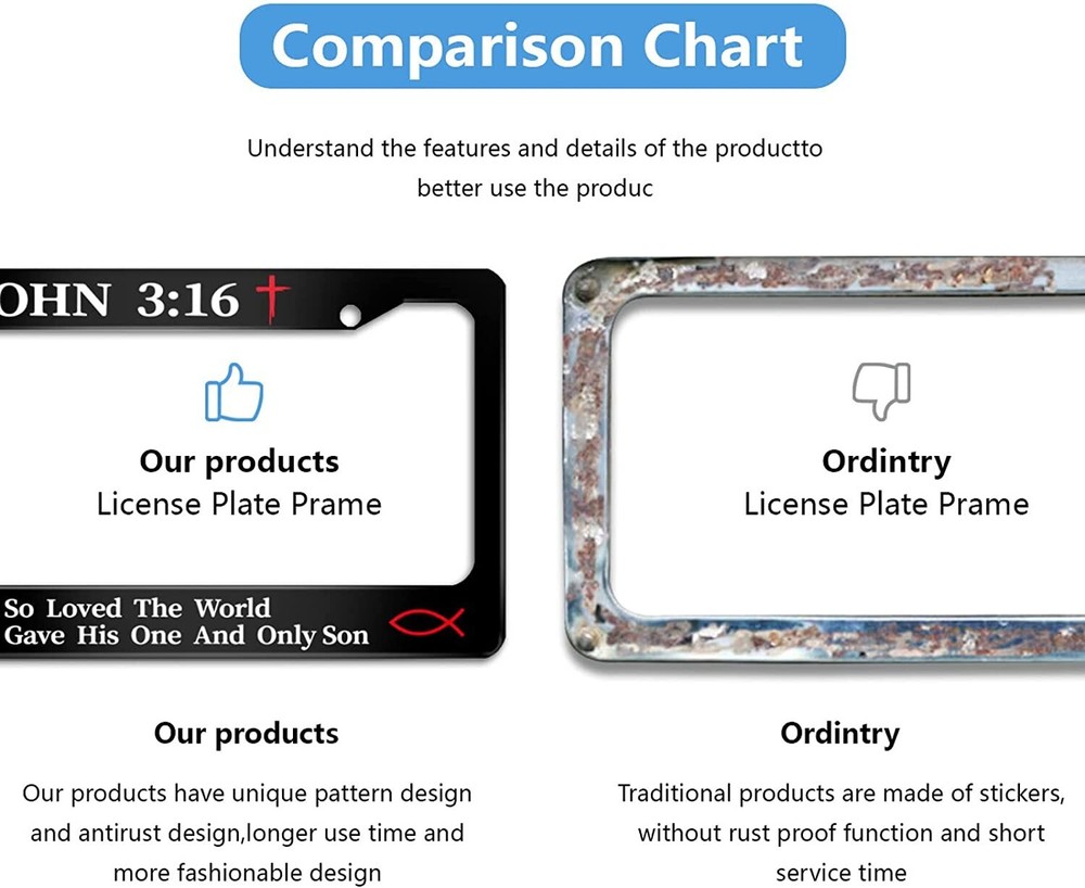 John 3:16 Christian Religious License Plate Frame