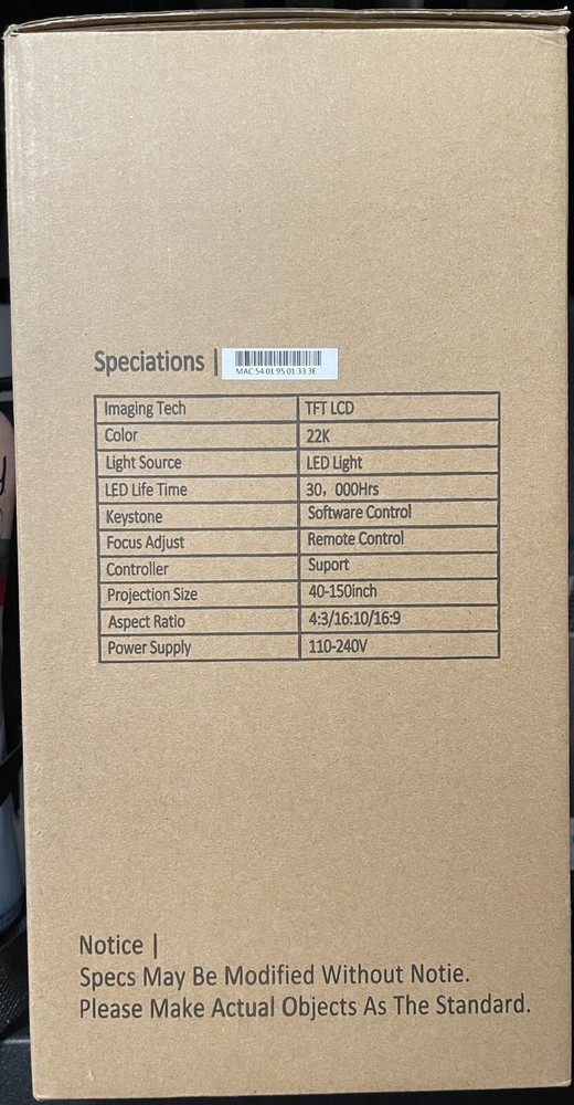 Movie PROJECTOR REMOTE AND POWER CABLE