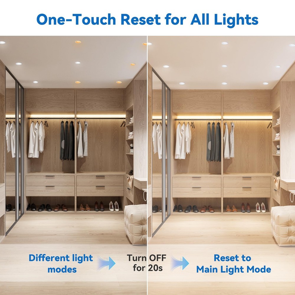 Cycevsun 3 Inch Recessed Led Lights Switchable Night Light Main Light 5 Color