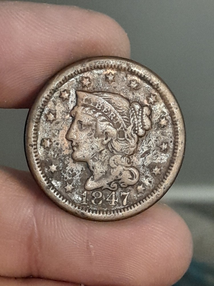 1847 Braided Hair Large Cent #2