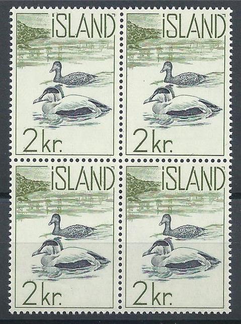 Iceland 1959 Sc# 321 Ducks block 4 MNH