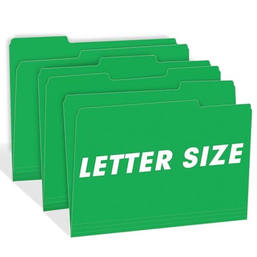 File Folder 150 Pack 1/3 Cut Tab File Folders Letter Size Creen Colored Folde...