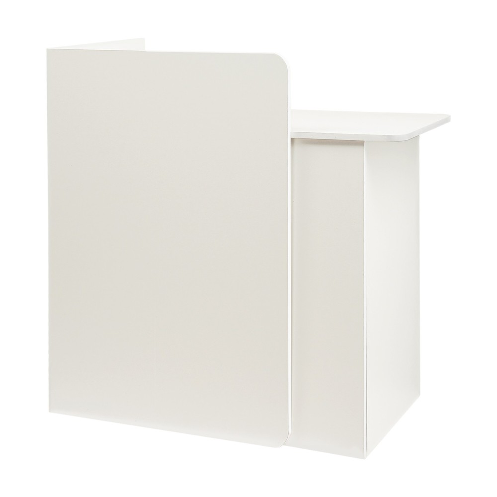Warm White LED Reception Desk High Load Capacity Front Desk with 2 Drawers