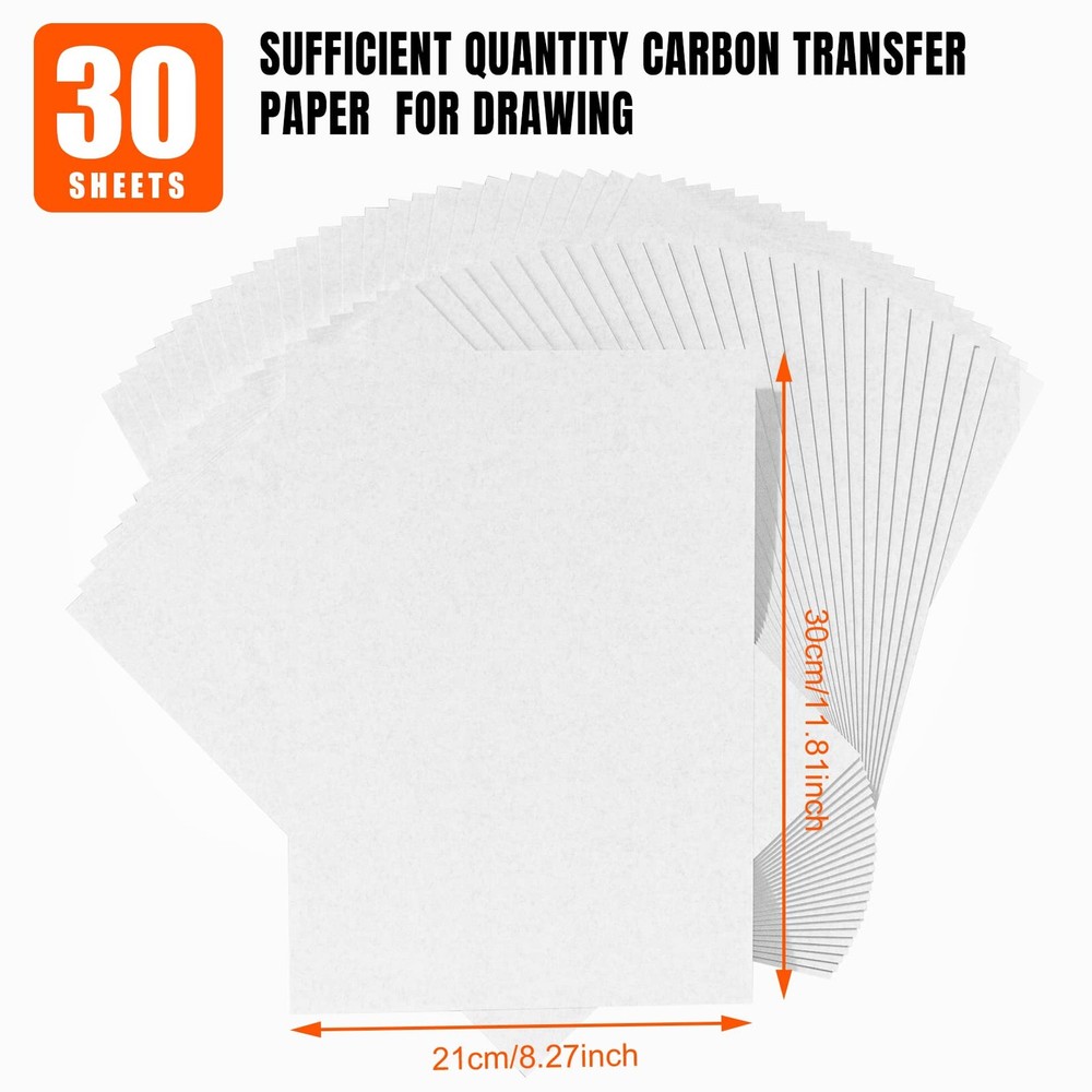 PSLER 30PCS White Carbon Transfer Paper for Paper, white