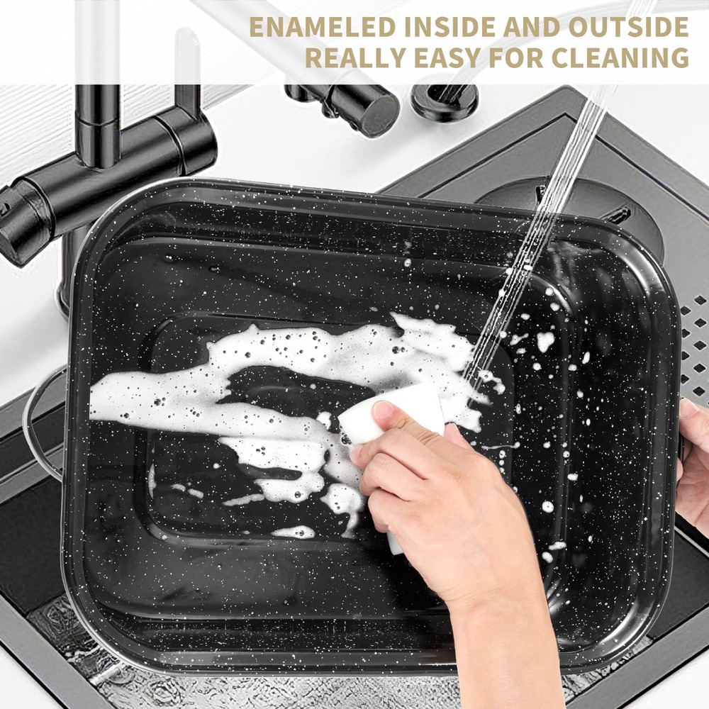 21Inch Roasting Pan, Extra Large Rectangle Roasting Pan , 25lb Capacity, Large