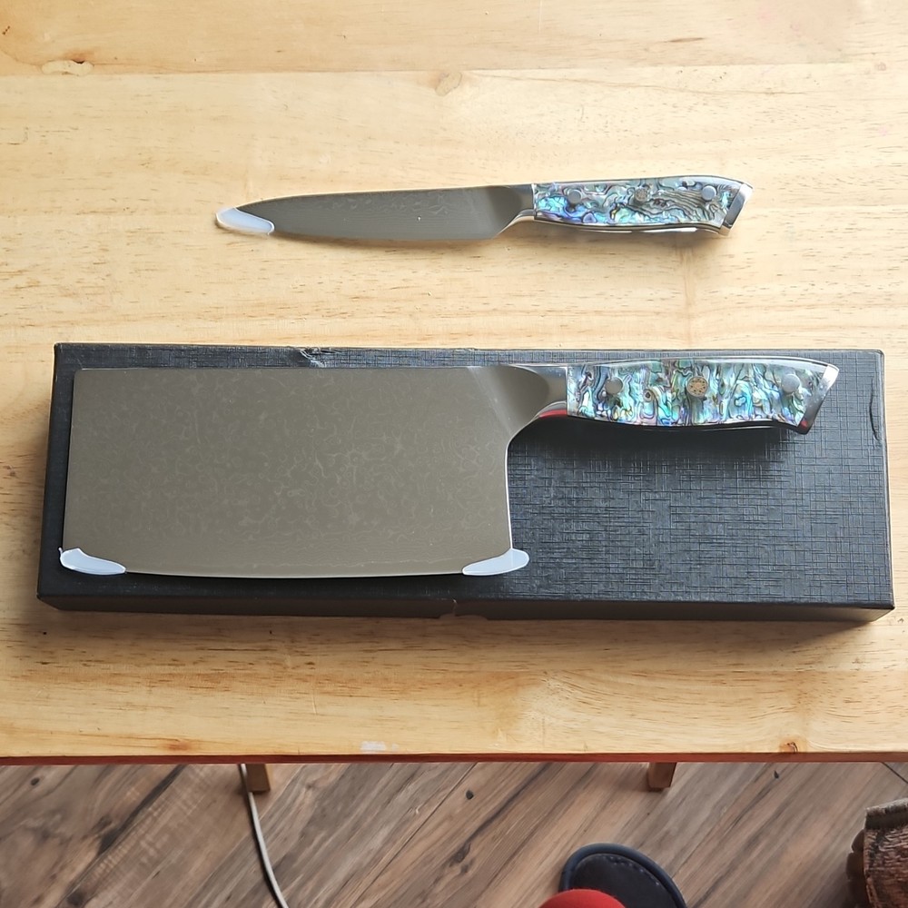Marbled Acrylic Handle Stainless Steel Cake Knife & Server Set
