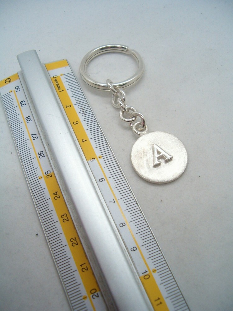Keychain with letter - A - 925 Silver - initial - alphabet - breeze -
