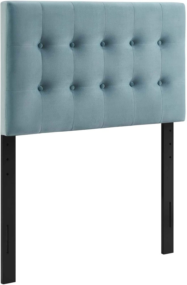 Modway Emily Twin Biscuit Tufted Performance Velvet Headboard, Light Blue