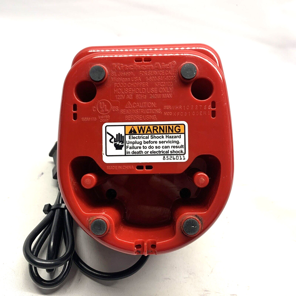KitchenAid Chefs Mini Chopper KFC3100ER1 Red Replacement Part Base Only Motor