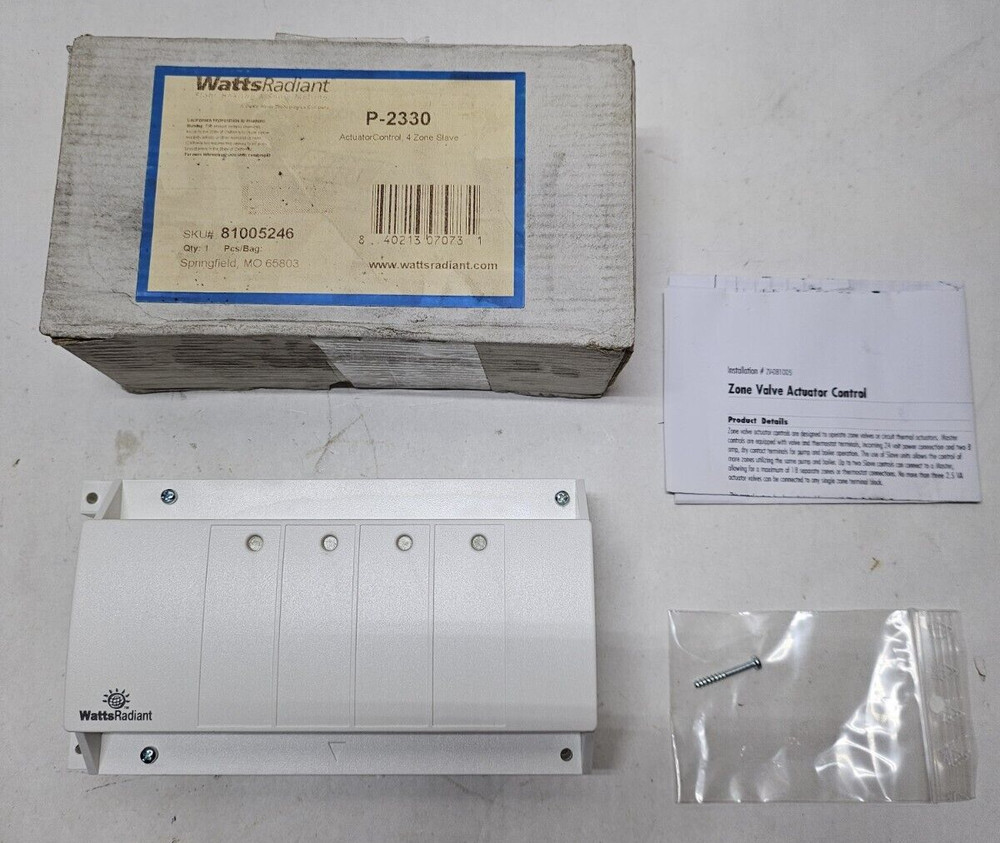 WATTS RADIANT P-2330 4 ZONE SLAVE Actuator Control