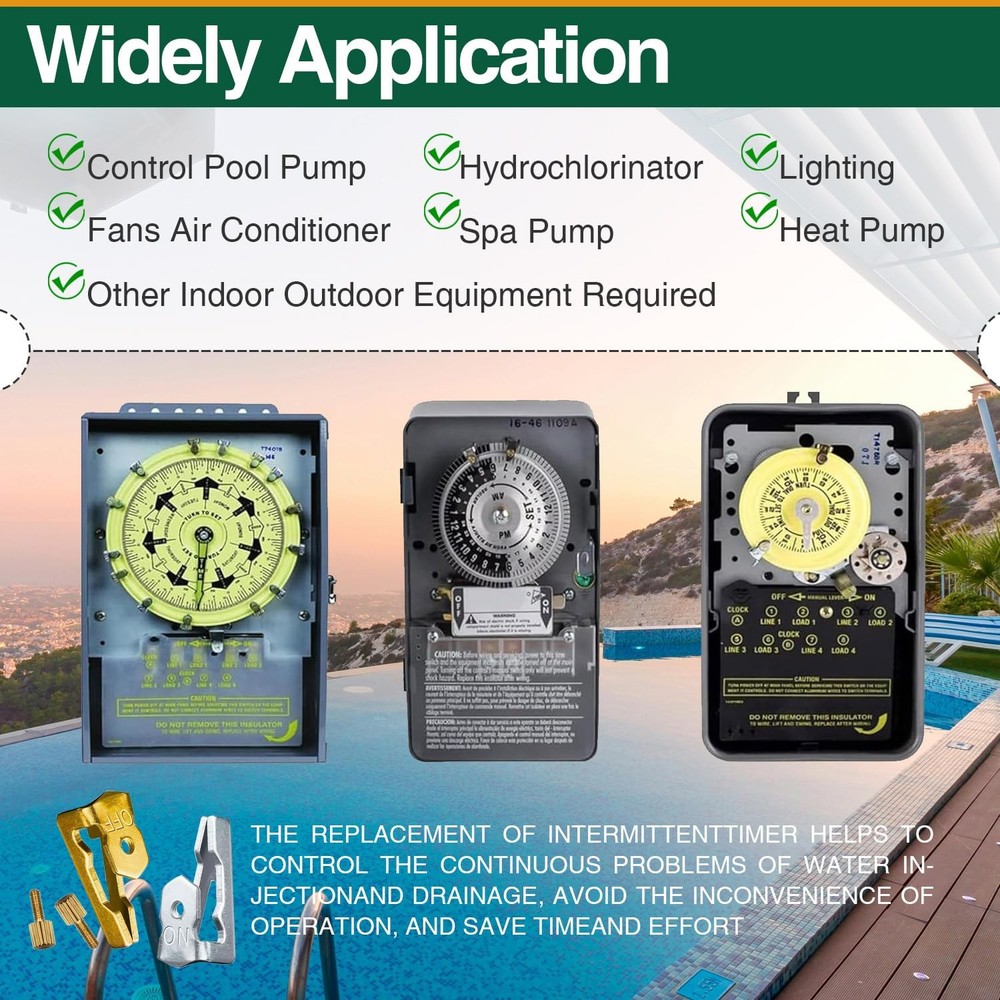 4 Pcs Pool Timer On Off Clips, Compatible with 156T1978A Intermatic 2set S/G