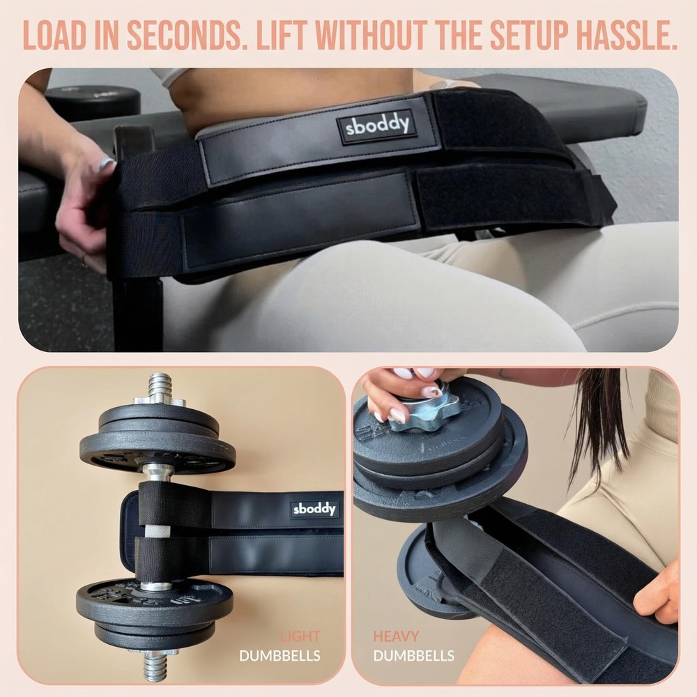 Hip Thrust Belt with Dual-Strap Design – Booty Builder for Heavy Dumbbells, K...