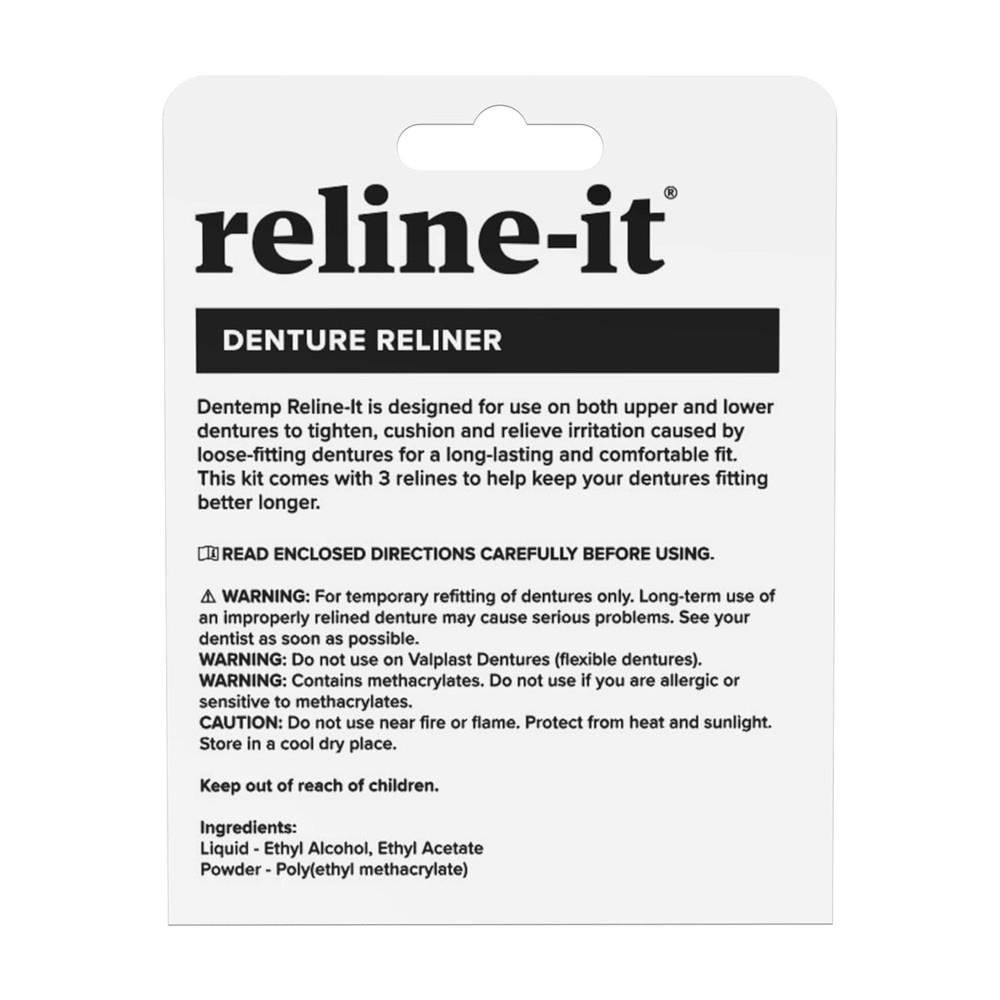 Dentemp Denture Reline Kit Value Pack Advanced Formula (3 Relines)