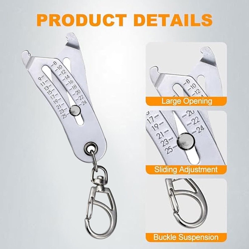 Portable Precise Thread Size Checker Keychain Bolt Size Checker Keychain Manual