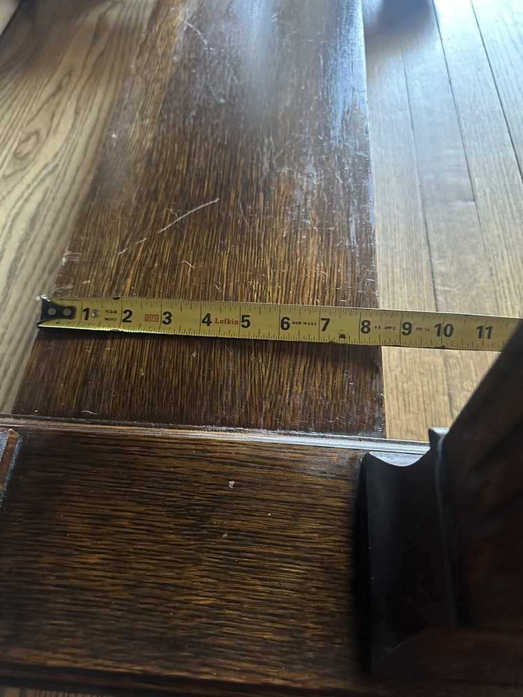 Antique Oak Library Table with One Drawer