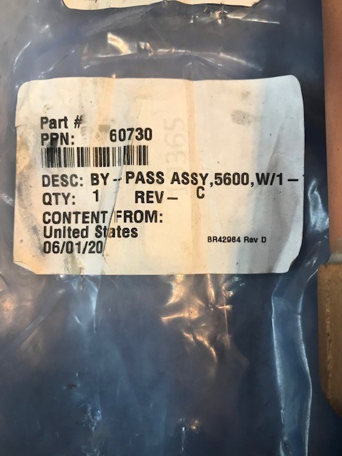 60730 Water Softener Bypass ASSY 5600 W/1 NEW! FREE SHIPPING!