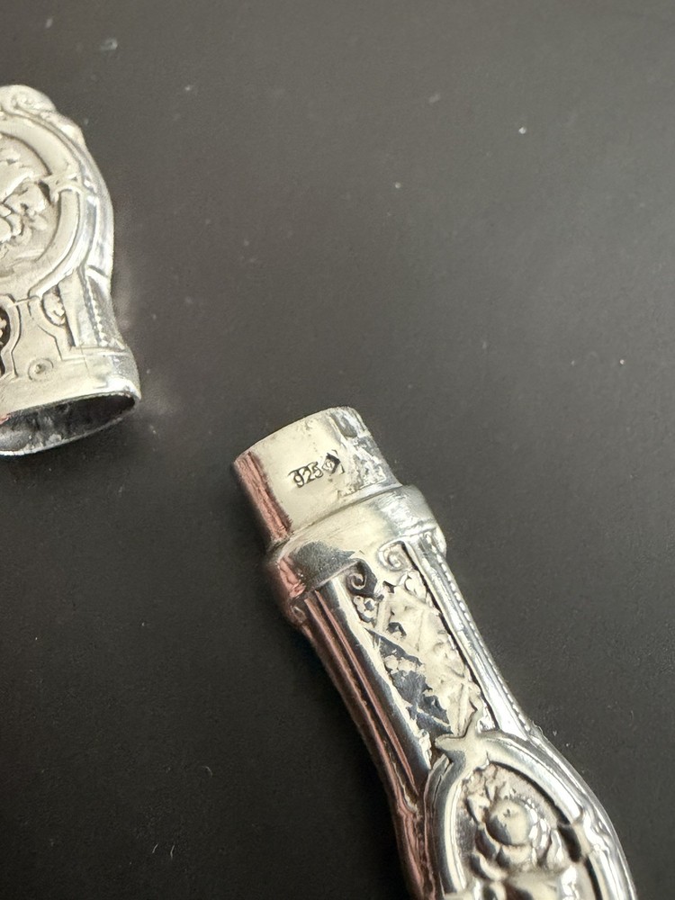 Victorian Solid Silver Needle Case Floral Design 925 Hallmark c1890