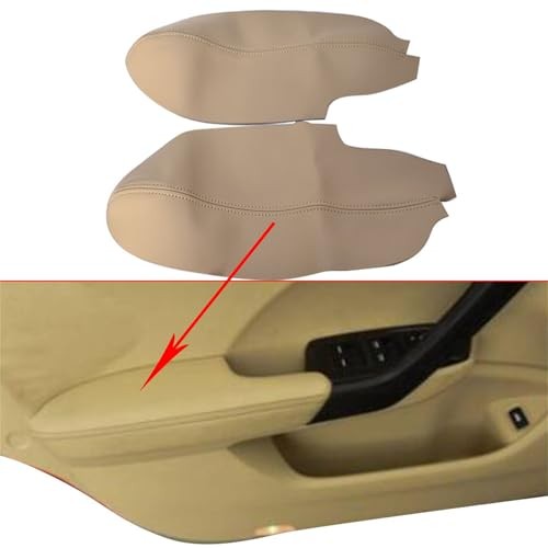 2PCS Beige Artificial Leather Door Panel Armrest Cover Replacement for Acura