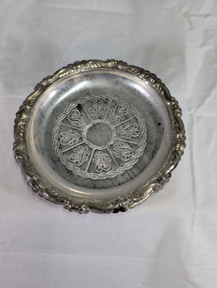 Set Of 5 Vintage Silver Plated Coasters