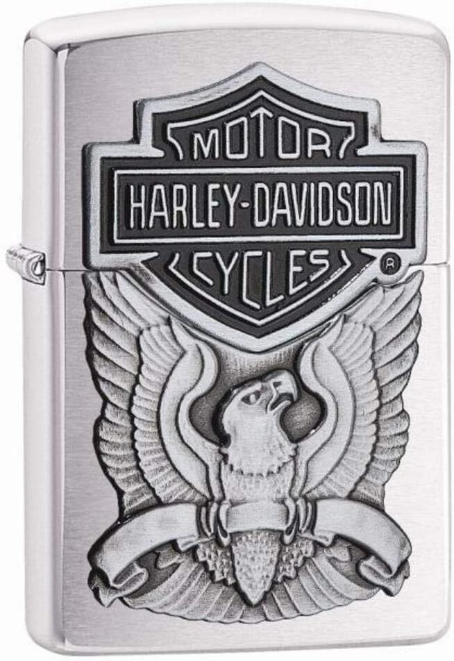 Zippo Harley-Davidson Eagle Emblem Brushed Chrome 200HD.H284