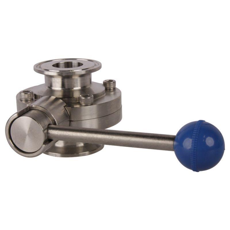 Sanitary Butterfly Valve | Tri Clamp 1 inch Pull Handle/Silicone Seat (2 Pack)