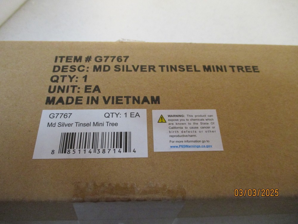 Transpac G7767 Md Silver Tinsel Mini Tree 2ft NEW from Hallmark