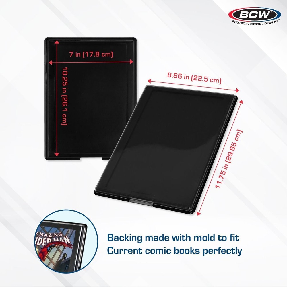 5 BCW Current Comic Book UV Resistant Black Showcases