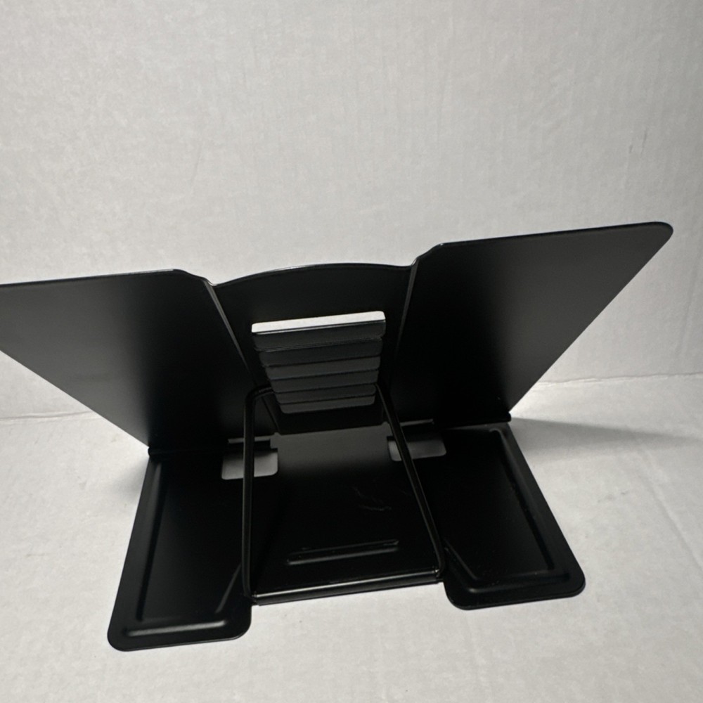 Black Metal Adjustable Foldable Hands Free Rectangle Book Stand