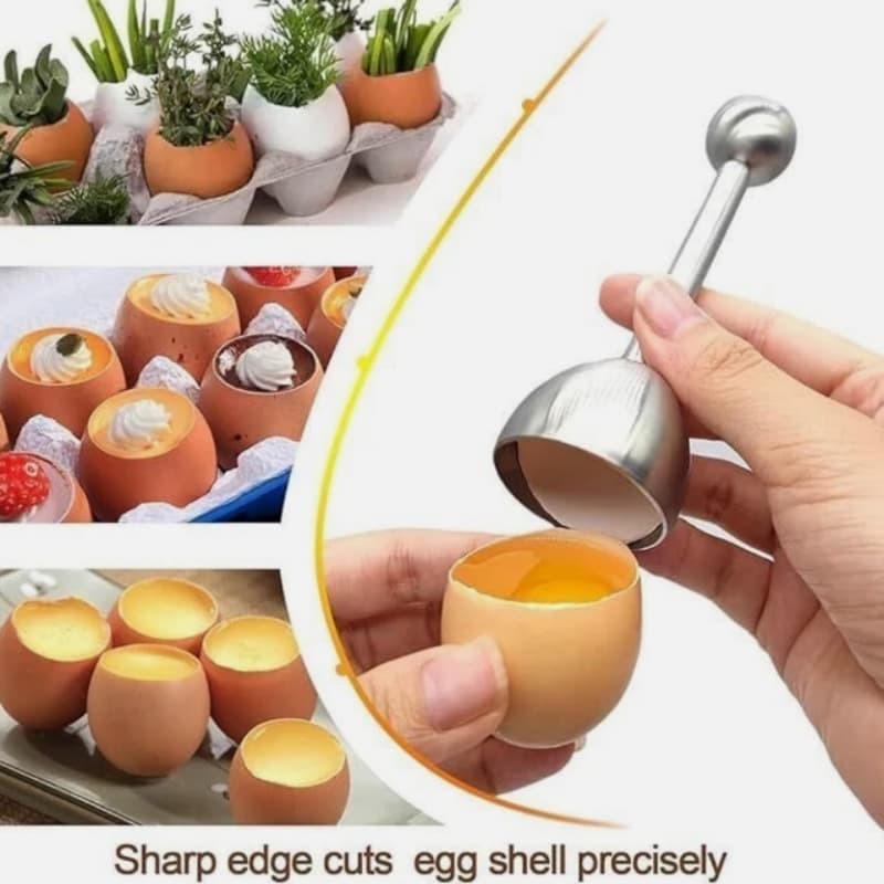 Egg Cracker Tool, Stainless Steel for Hard Boiled Eggs