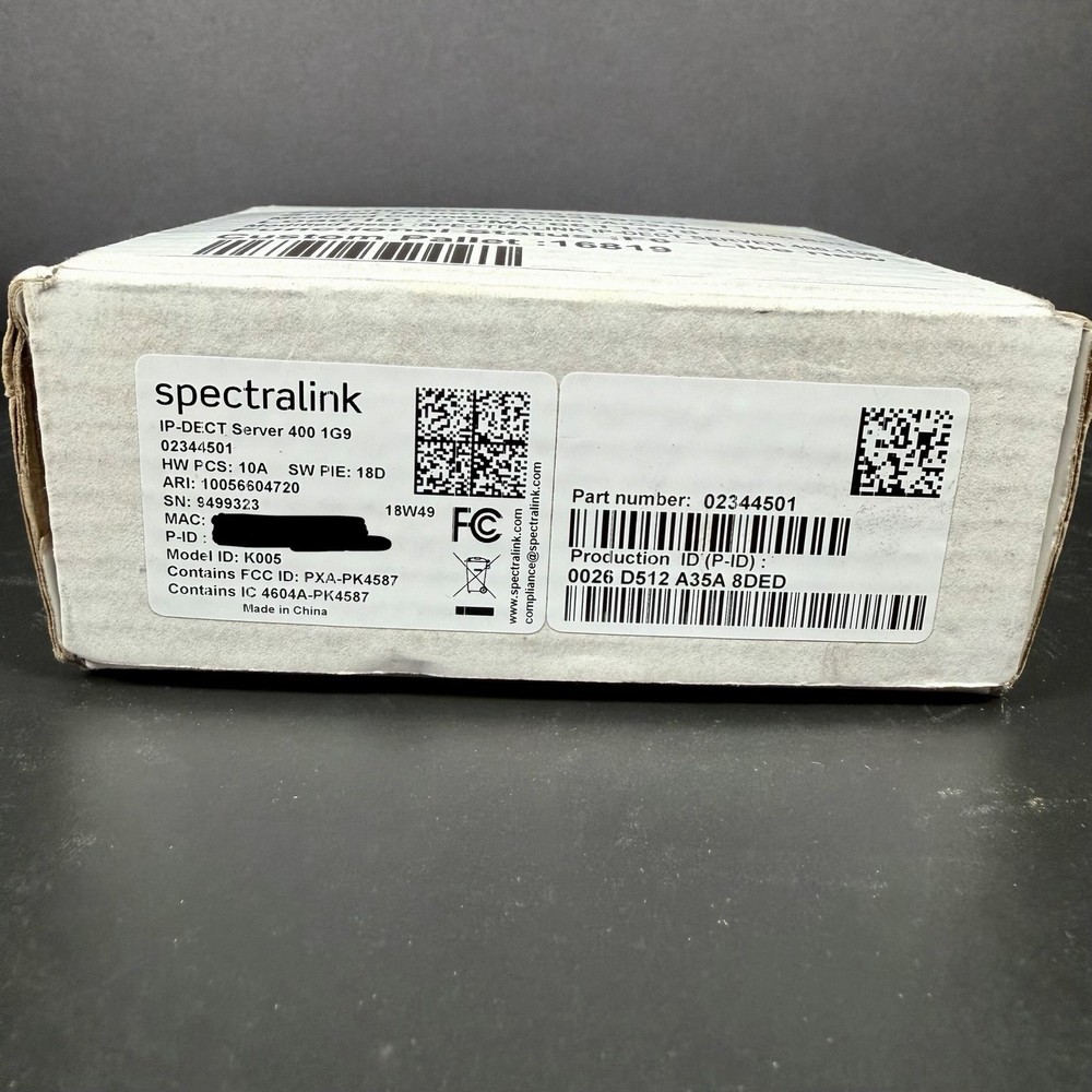 Spectralink k005 IP-DECT Server 400 Scalable DECT Solution 02344501 - New OB
