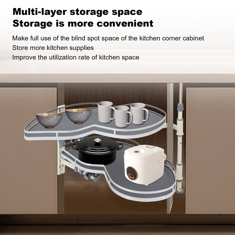 Kitchen Blind Corner Cabinet Pull Out Shelves 2-Tier Left Pull-out Organizer