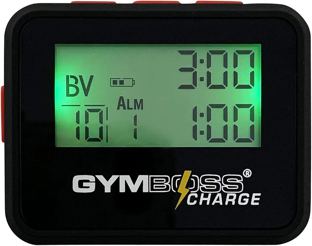 Gymboss Charge Interval Timer and Stopwatch Black / Red