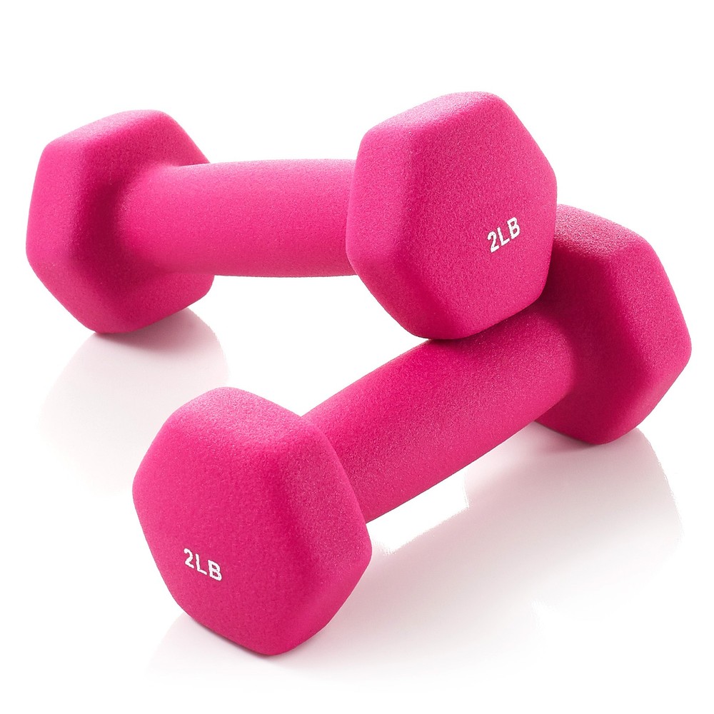 Neoprene Hex Dumbbell Weights, 2 lb Pair - 4 lb Total
